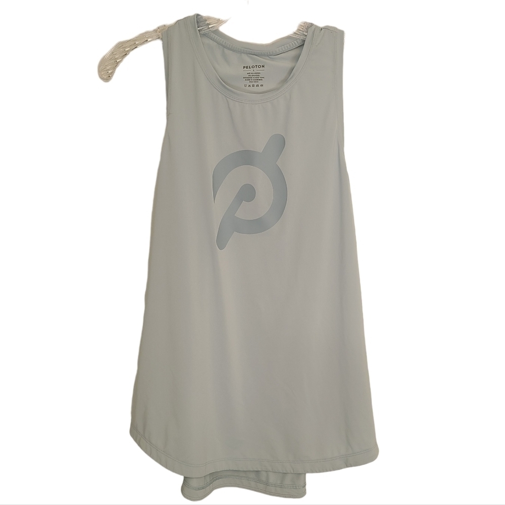 Peloton | Women's Light Bluish Gray Racerback Tank Top (Size Large)